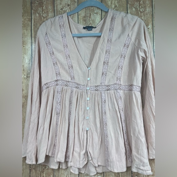 American Eagle Women Pink Boho Flowy Top size XS - Picture 1 of 10